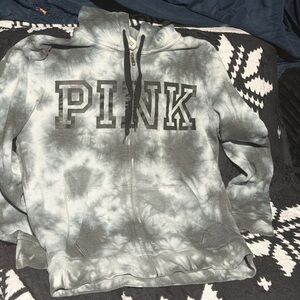 PINK Victoria's Secret Black and Gray Hoodie